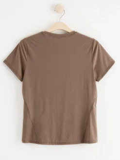 Träningskläder>Lindex Kortarmad Sporttopp Light Dusty Brown