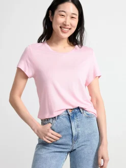 Toppar & T-Shirts>Lindex Kortarmad Topp Light Pink