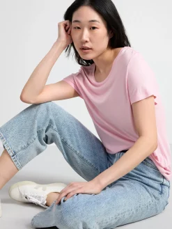 Toppar & T-Shirts>Lindex Kortarmad Topp Light Pink