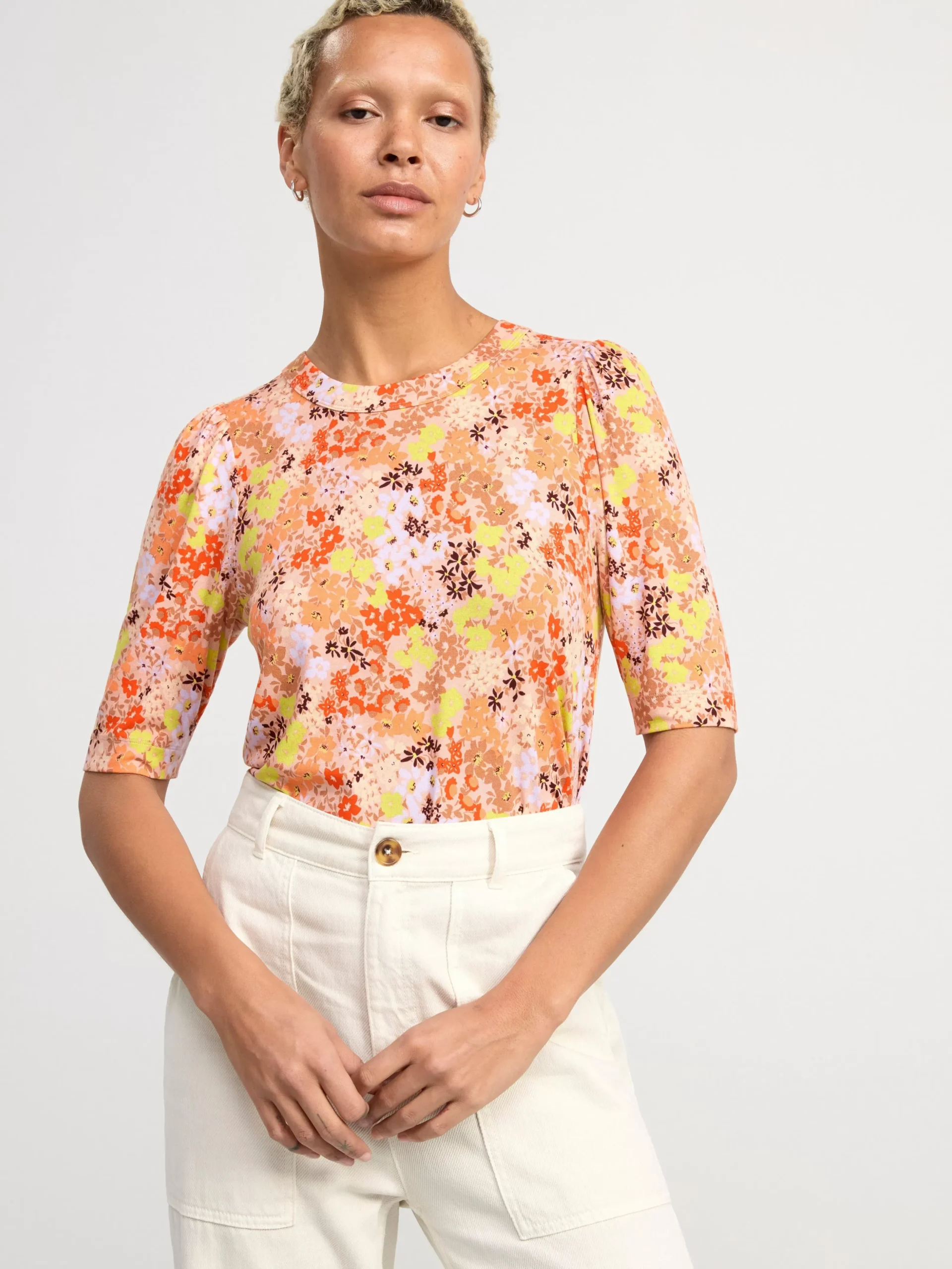 Toppar & T-Shirts>Lindex Kortarmad Topp Coral