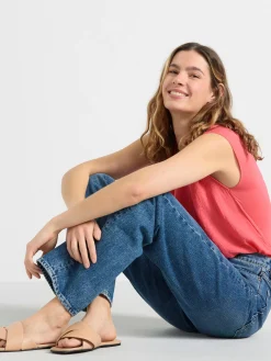 Toppar & T-Shirts>Lindex Kortarmad Topp Dark Pink