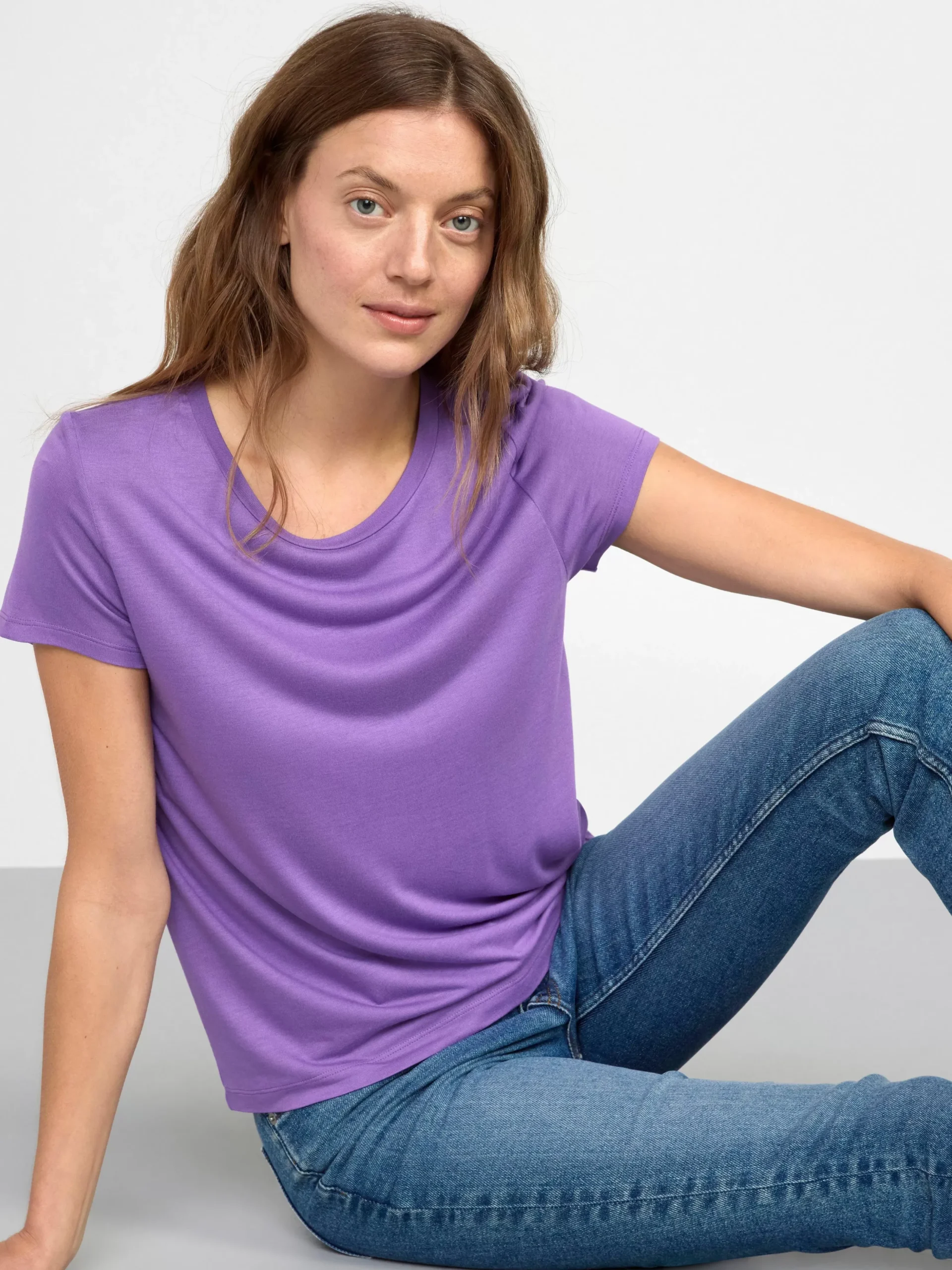 Toppar & T-Shirts>Lindex Kortarmad Topp Lilac
