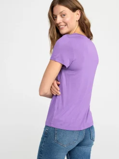 Toppar & T-Shirts>Lindex Kortarmad Topp Lilac