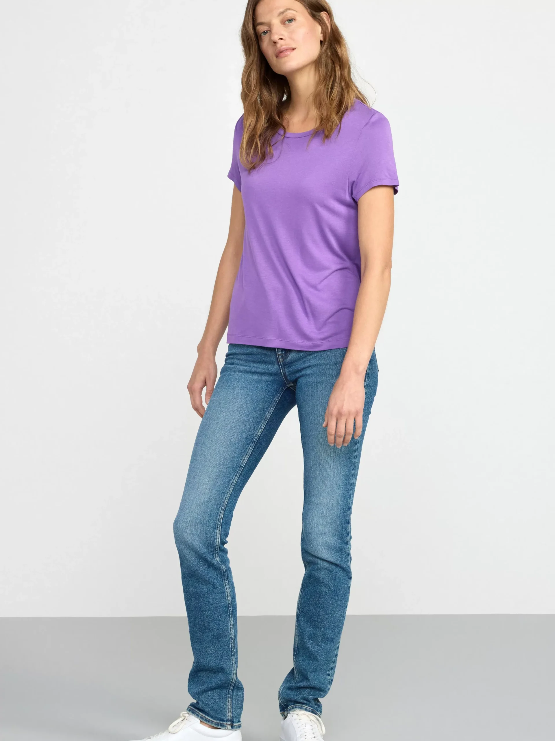 Toppar & T-Shirts>Lindex Kortarmad Topp Lilac