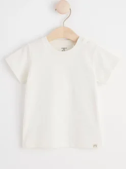 Toppar & T-Shirts>Lindex Kortarmad Topp Light Dusty White