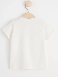 Toppar & T-Shirts>Lindex Kortarmad Topp Light Dusty White