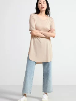 Toppar & T-Shirts>Lindex Kortarmad Topp Light Beige