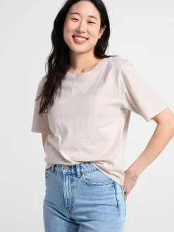 Toppar & T-Shirts>Lindex Kortarmad Topp Light Beige