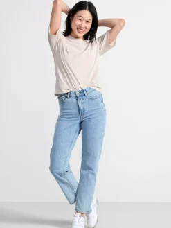 Toppar & T-Shirts>Lindex Kortarmad Topp Light Beige