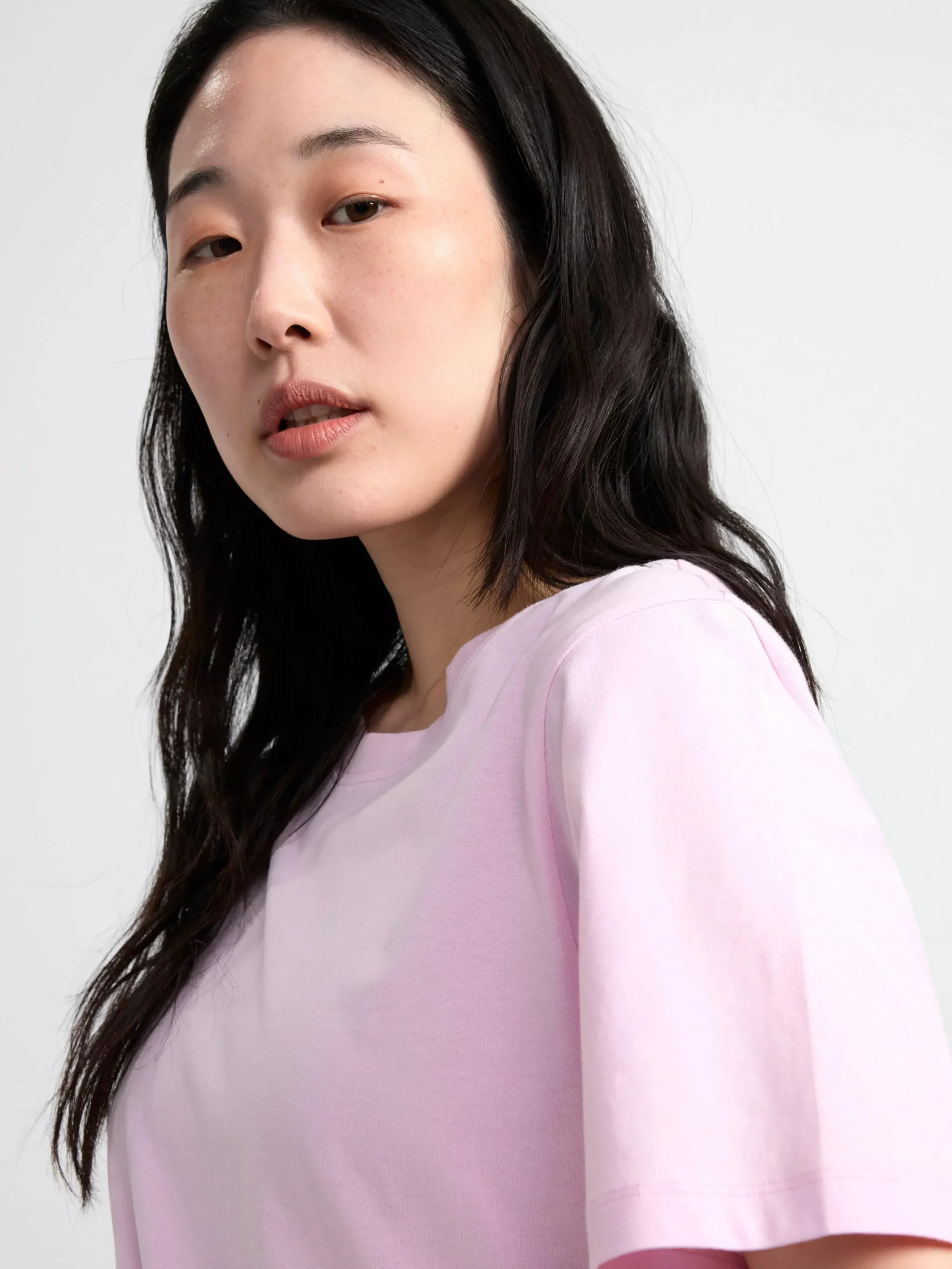 Toppar & T-Shirts>Lindex Kortarmad Topp Light Lilac