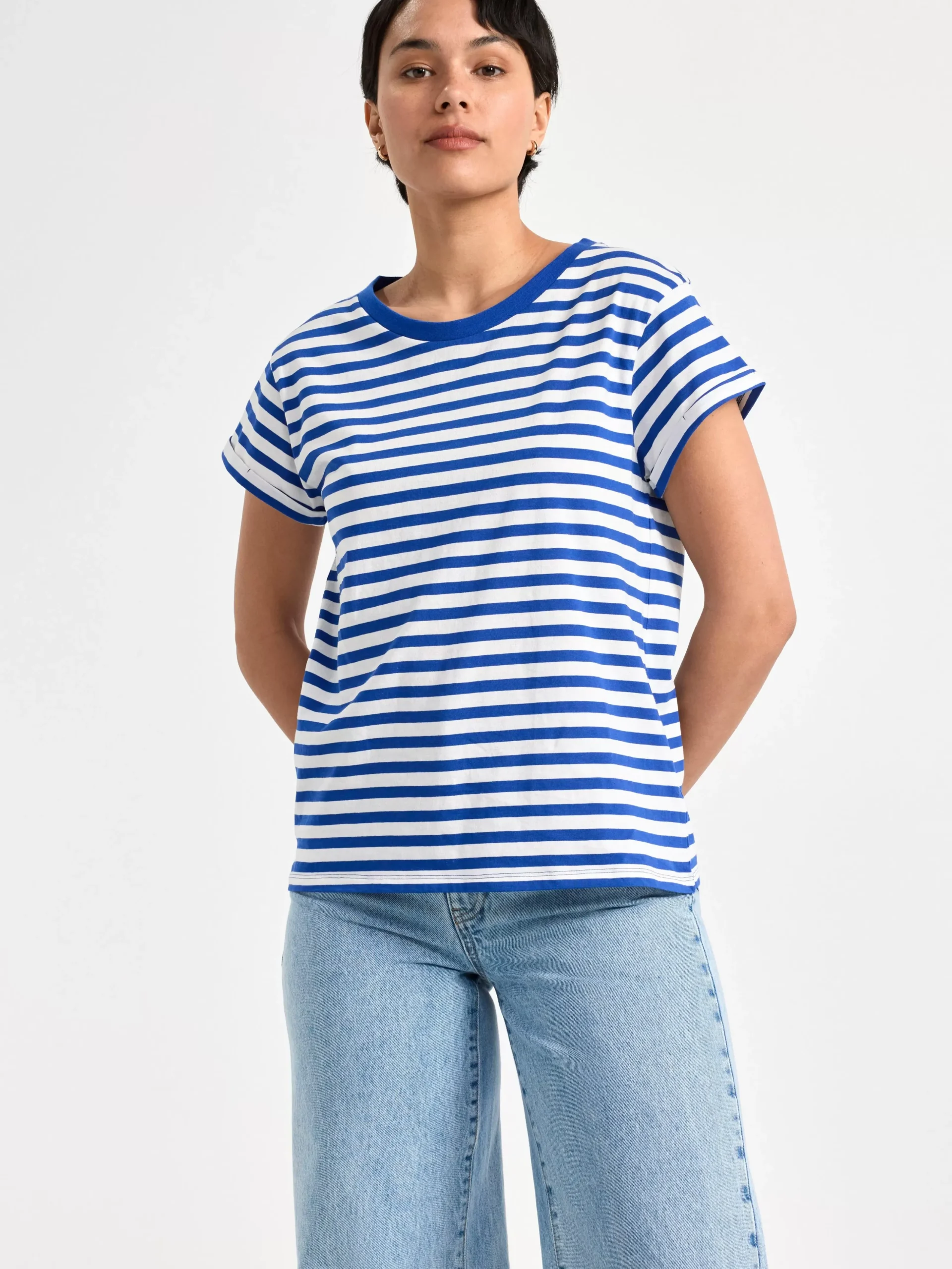 Toppar & T-Shirts>Lindex Kortarmad Topp Blue