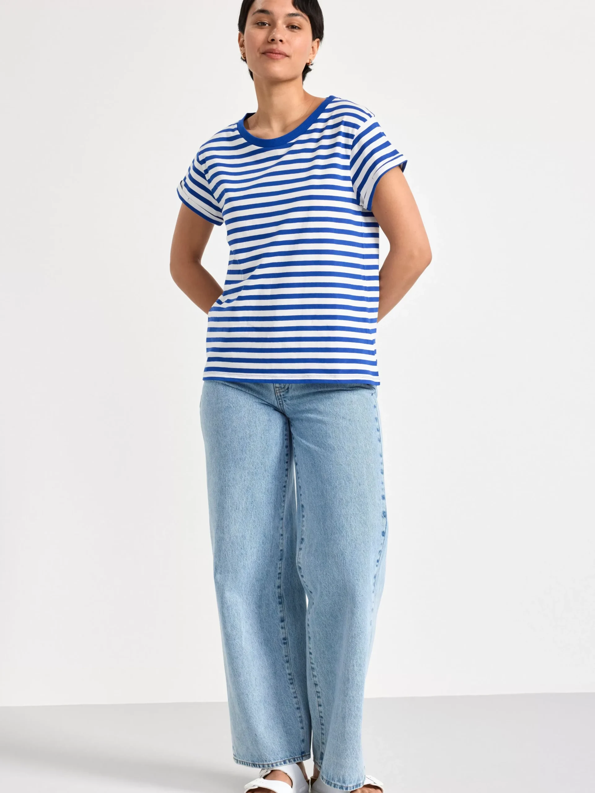 Toppar & T-Shirts>Lindex Kortarmad Topp Blue