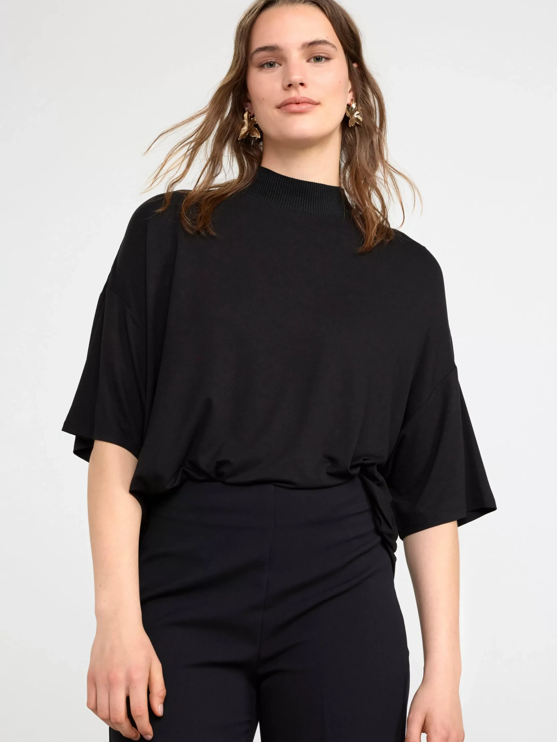 Toppar & T-Shirts>Lindex Kortarmad Topp Black