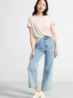 Toppar & T-Shirts>Lindex Kortarmad Topp Light Beige