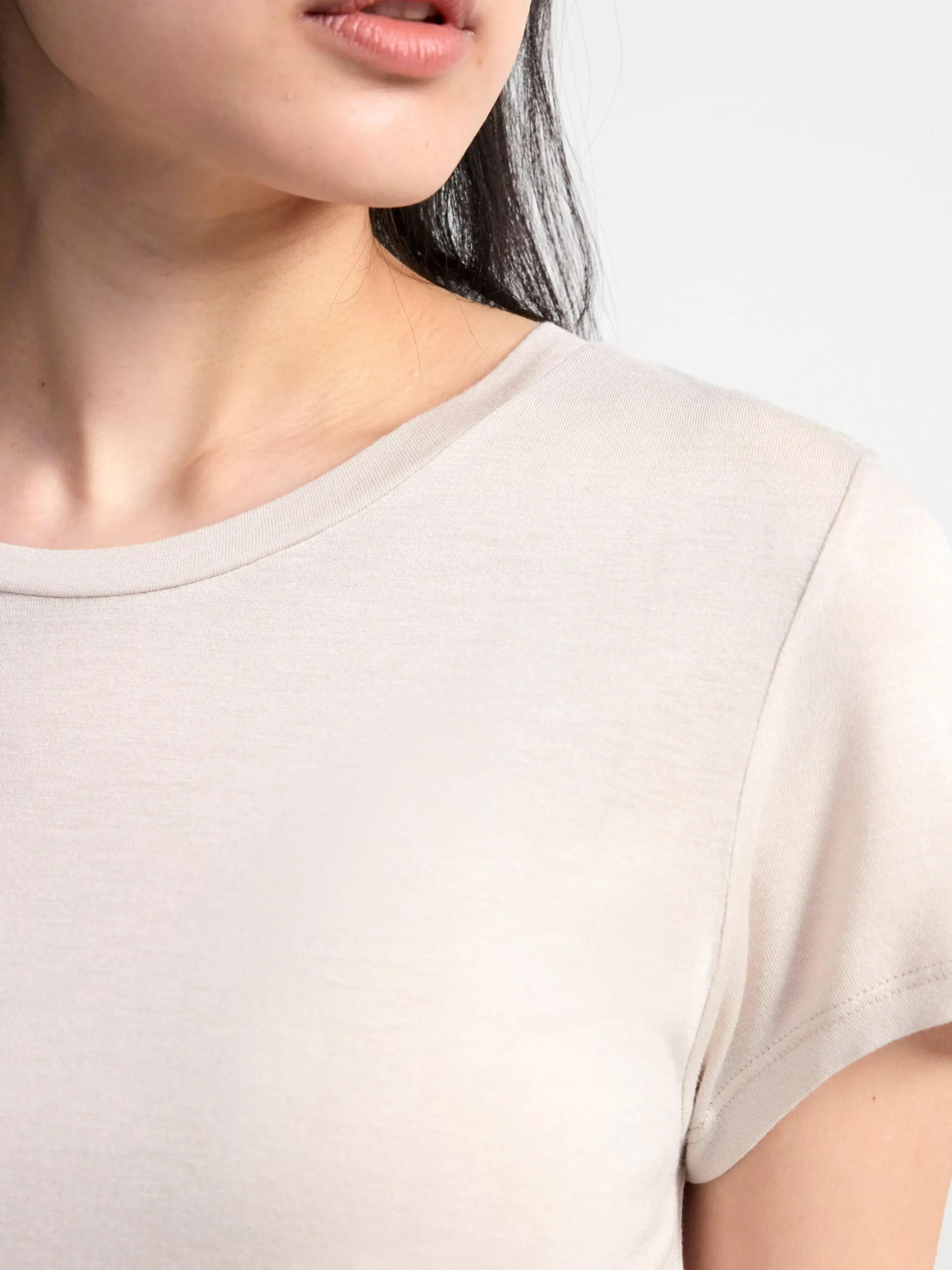 Toppar & T-Shirts>Lindex Kortarmad Topp Light Beige