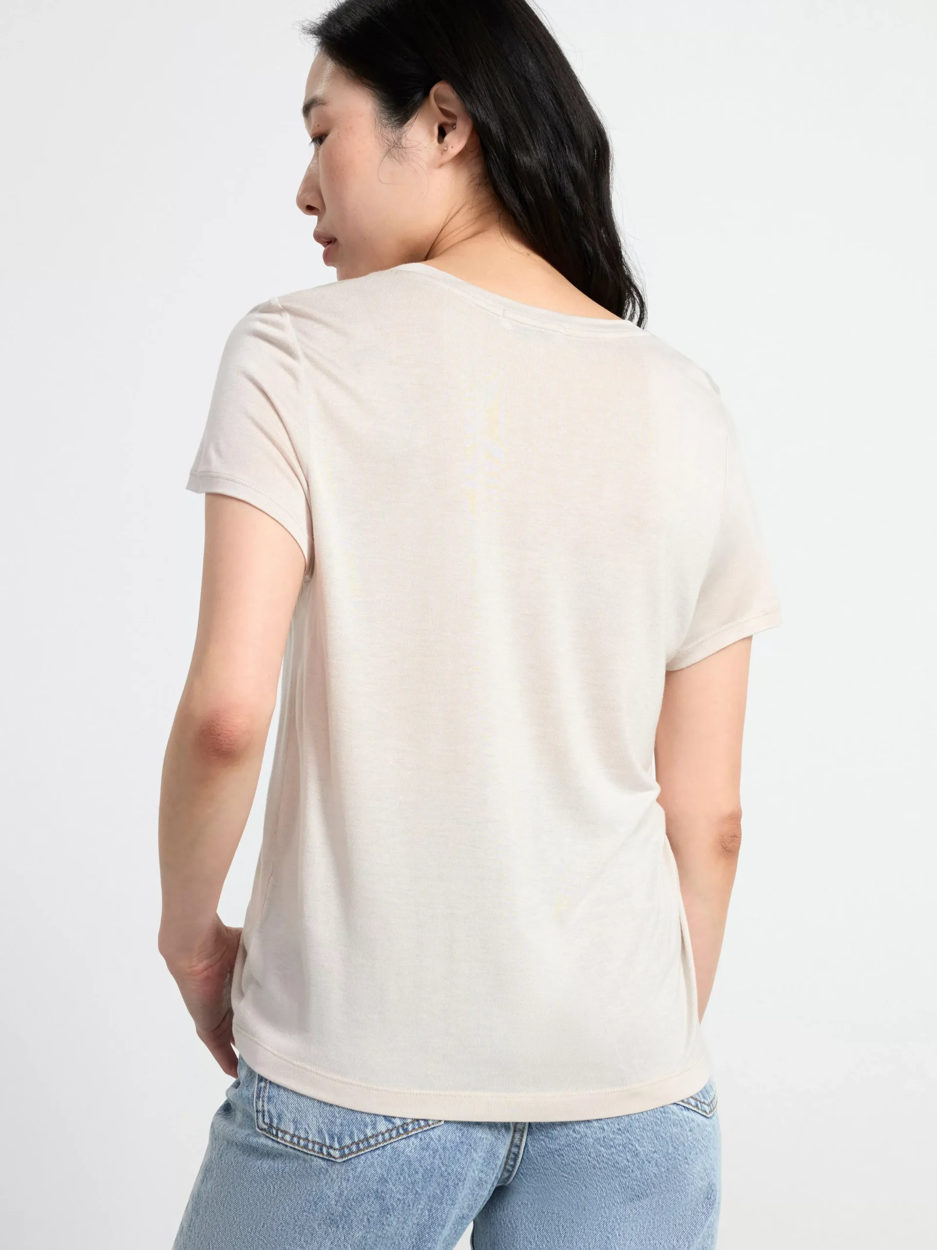 Toppar & T-Shirts>Lindex Kortarmad Topp Light Beige
