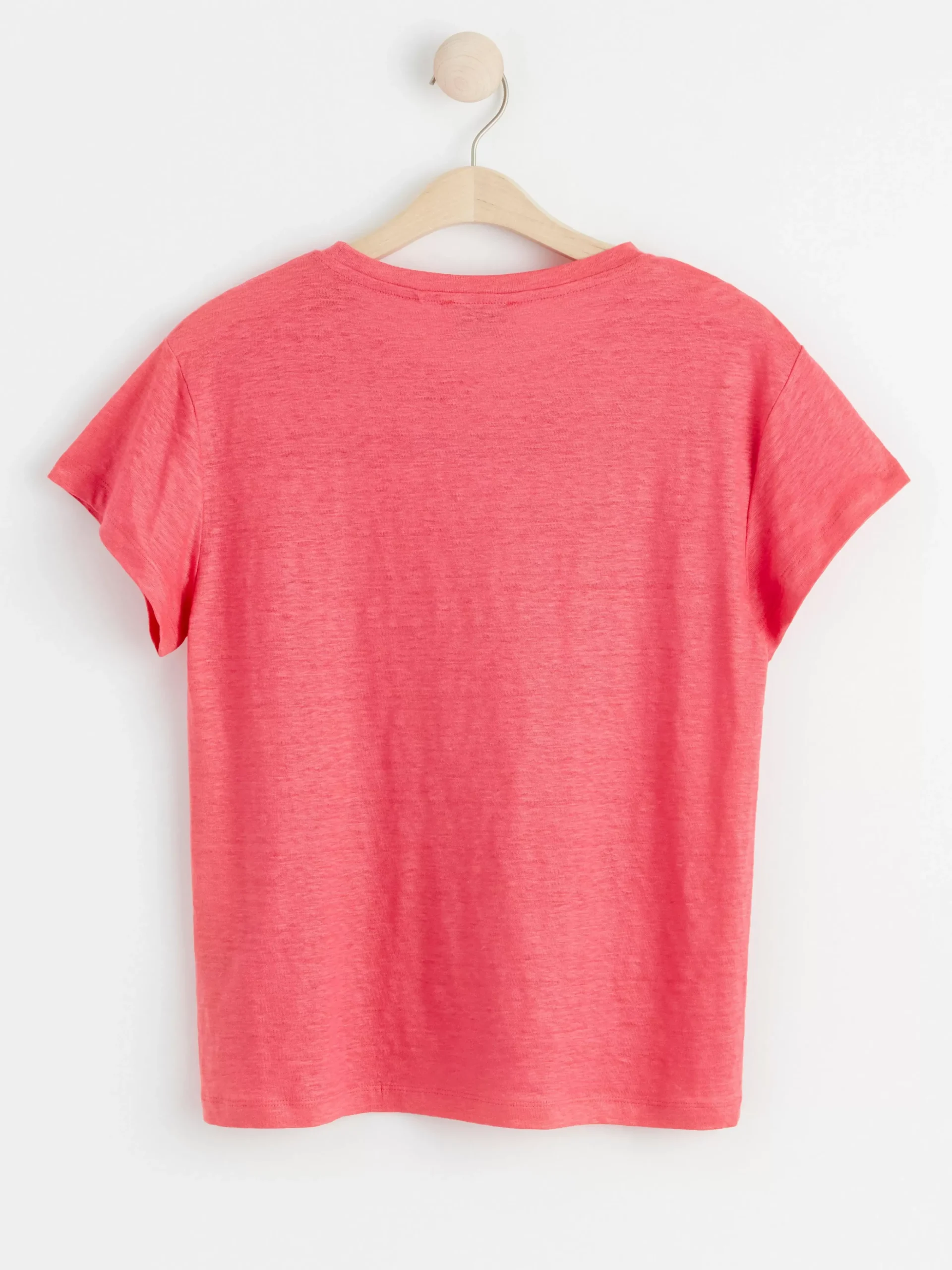 Toppar & T-Shirts>Lindex Kortarmad Topp I Linne Dark Pink