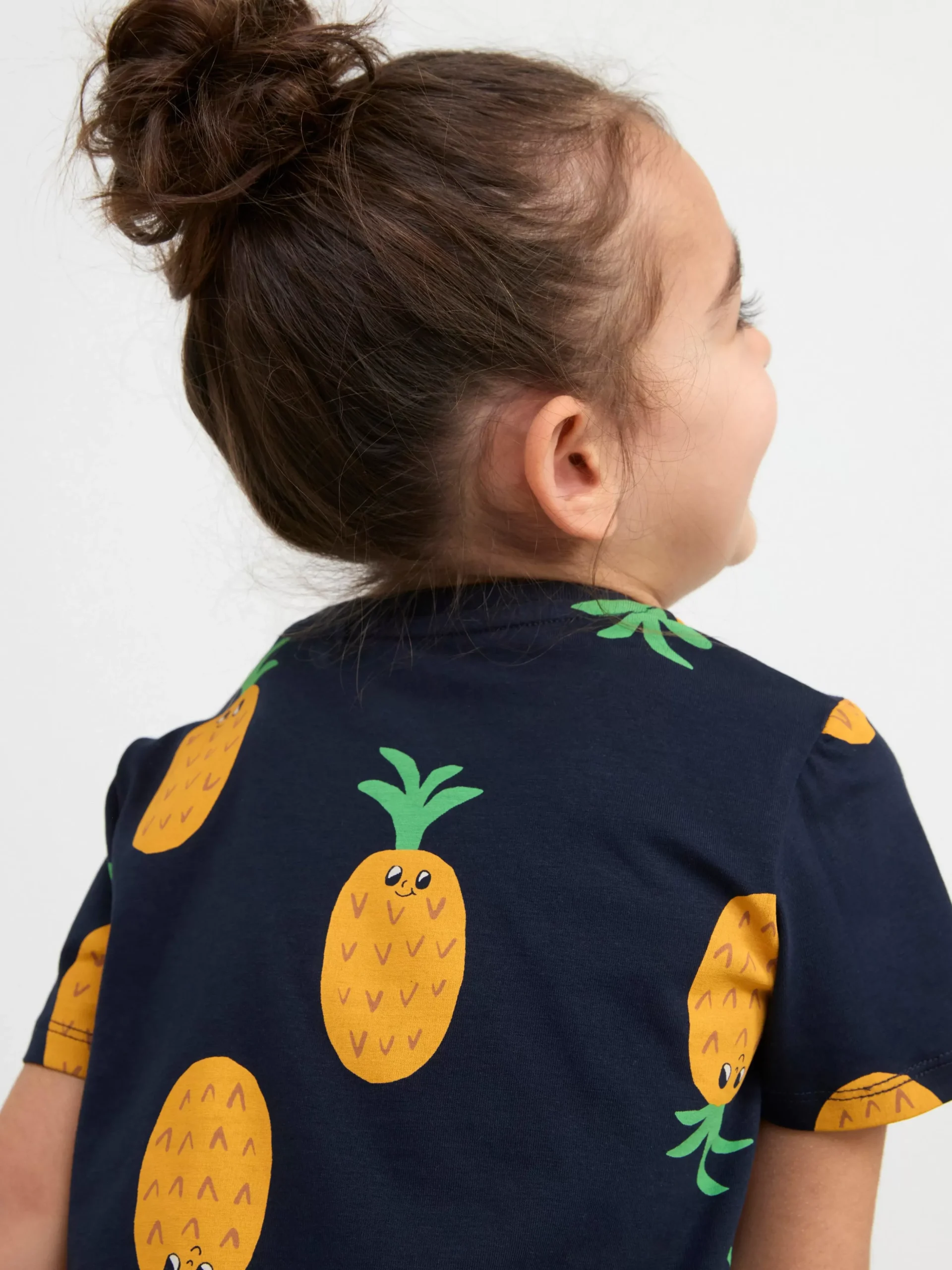 Toppar & T-Shirts>Lindex Kortarmad Topp Med Ananaser Dark Navy