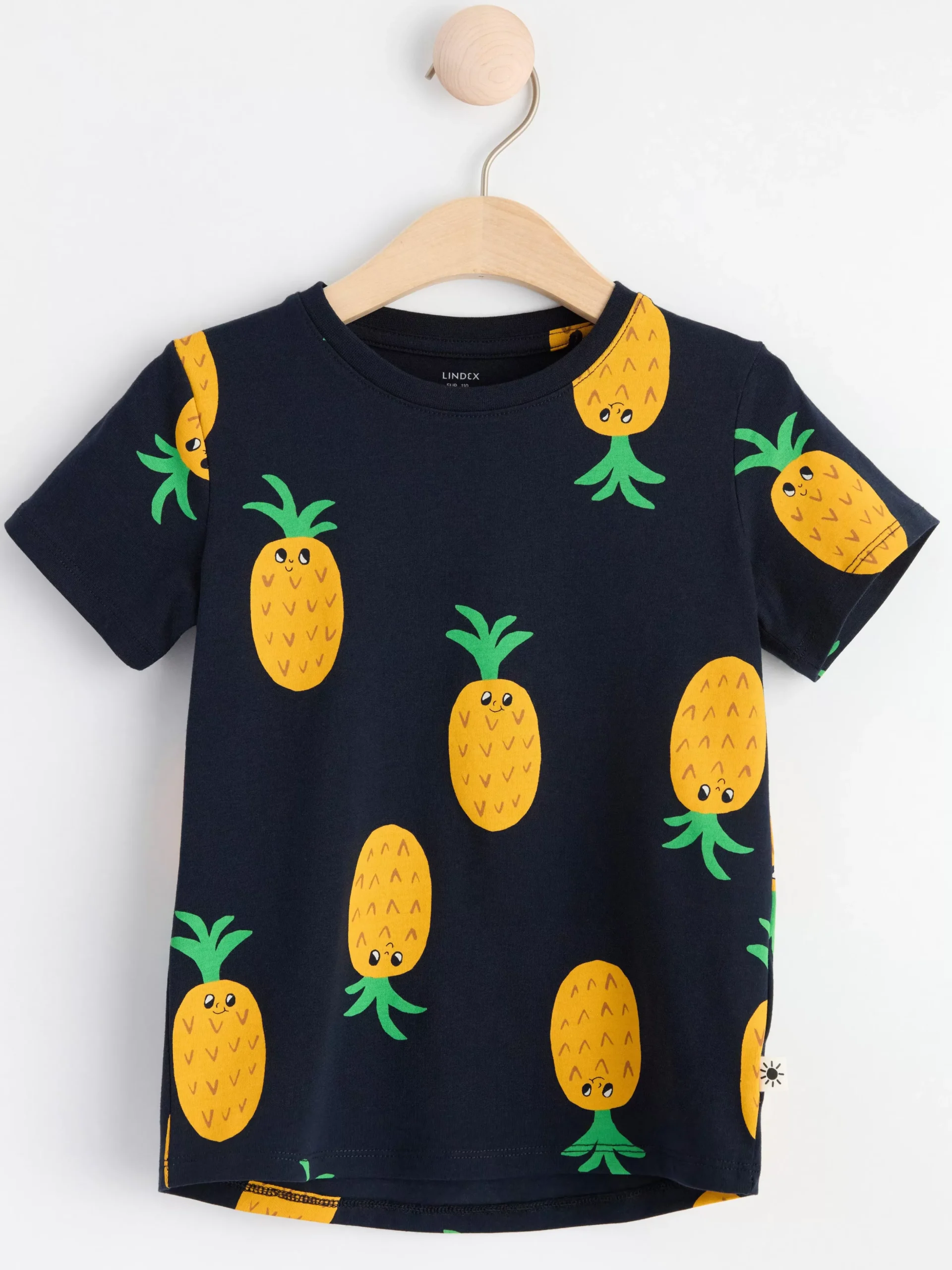 Toppar & T-Shirts>Lindex Kortarmad Topp Med Ananaser Dark Navy
