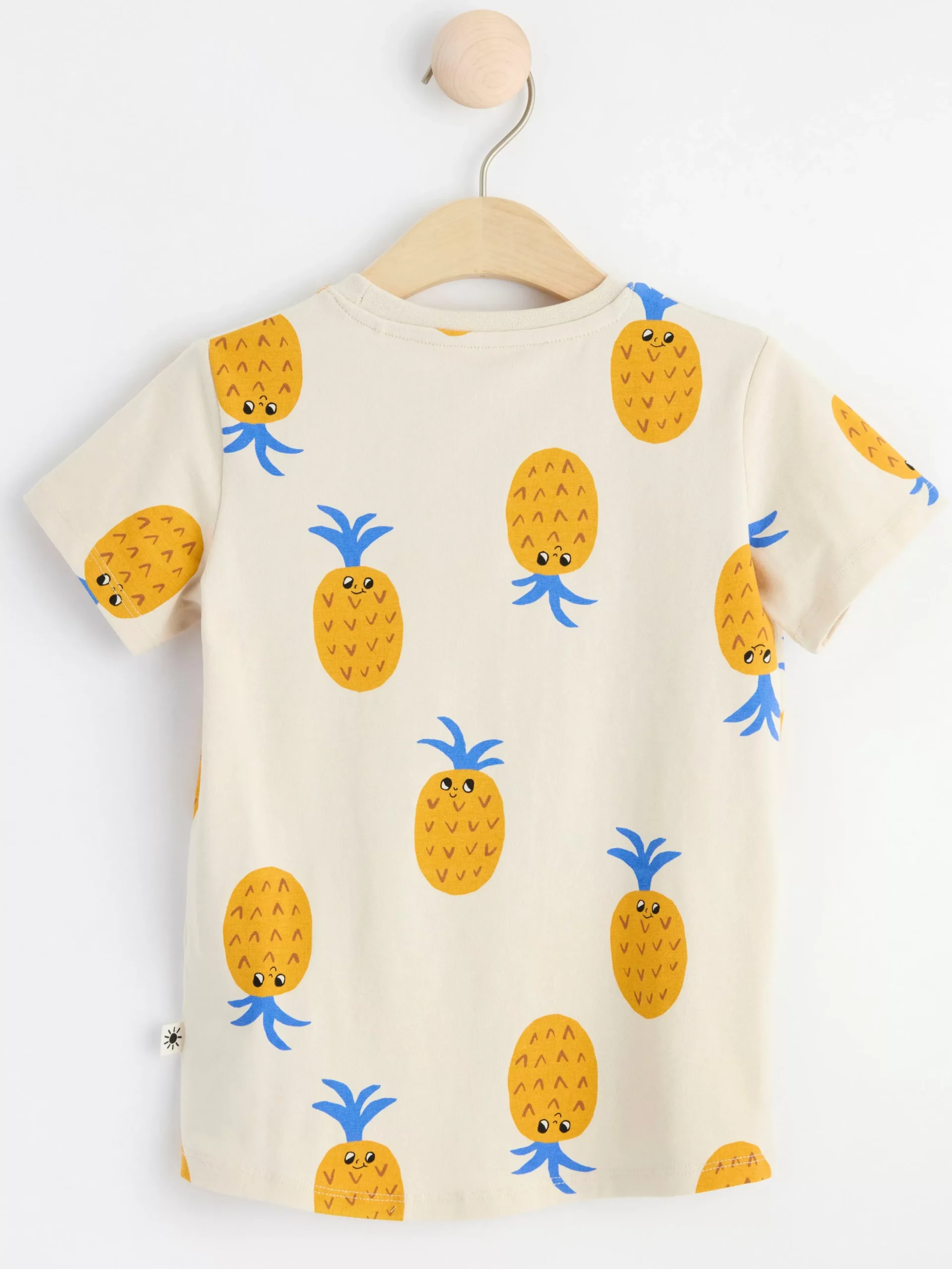 Toppar & T-Shirts>Lindex Kortarmad Topp Med Ananaser Light Beige