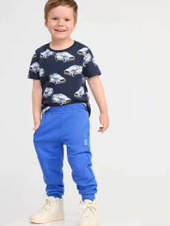 Toppar & T-Shirts>Lindex Kortarmad Topp Med Bilar Dark Navy