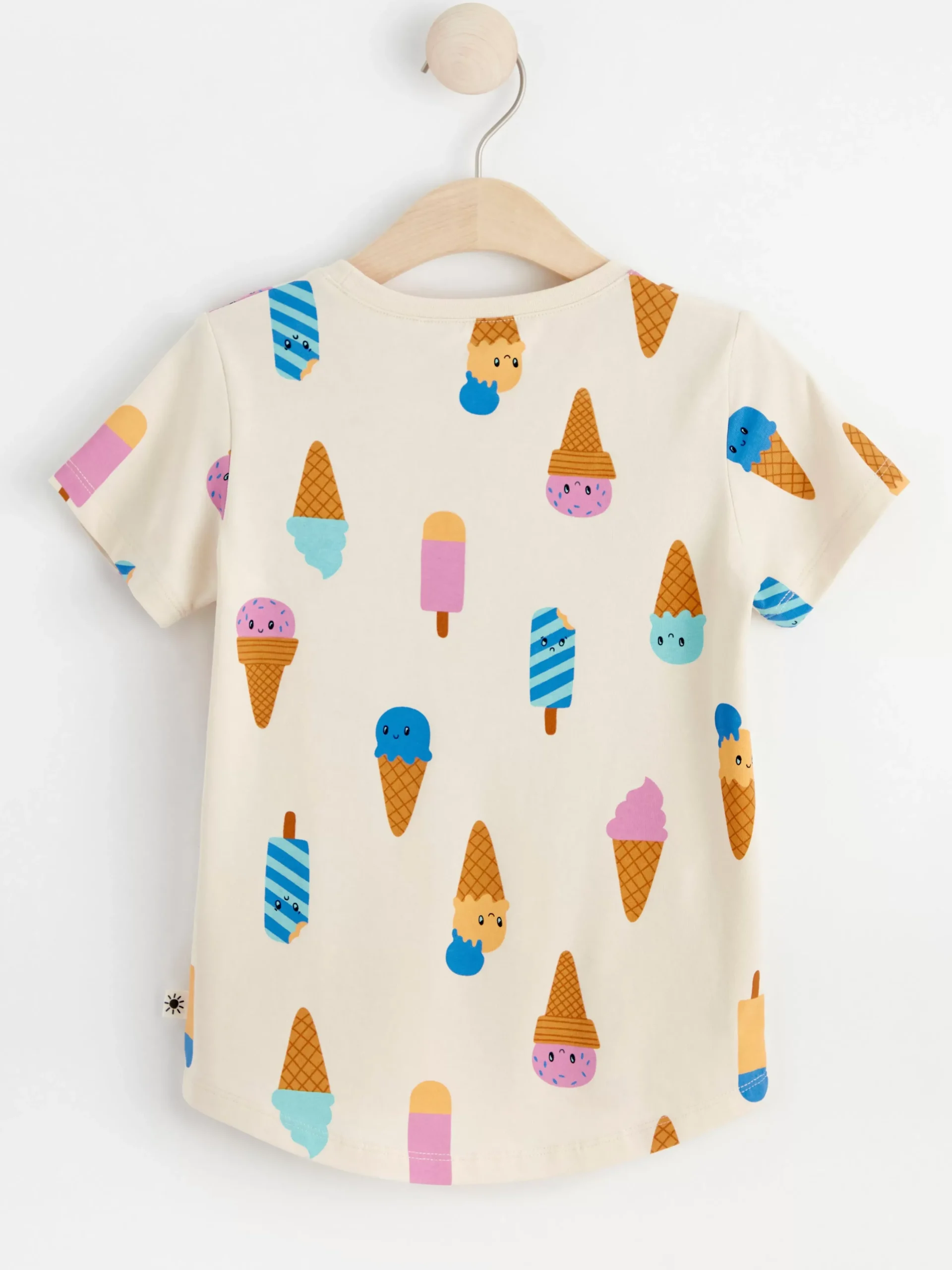 Toppar & T-Shirts>Lindex Kortarmad Topp Med Glassar Light Beige