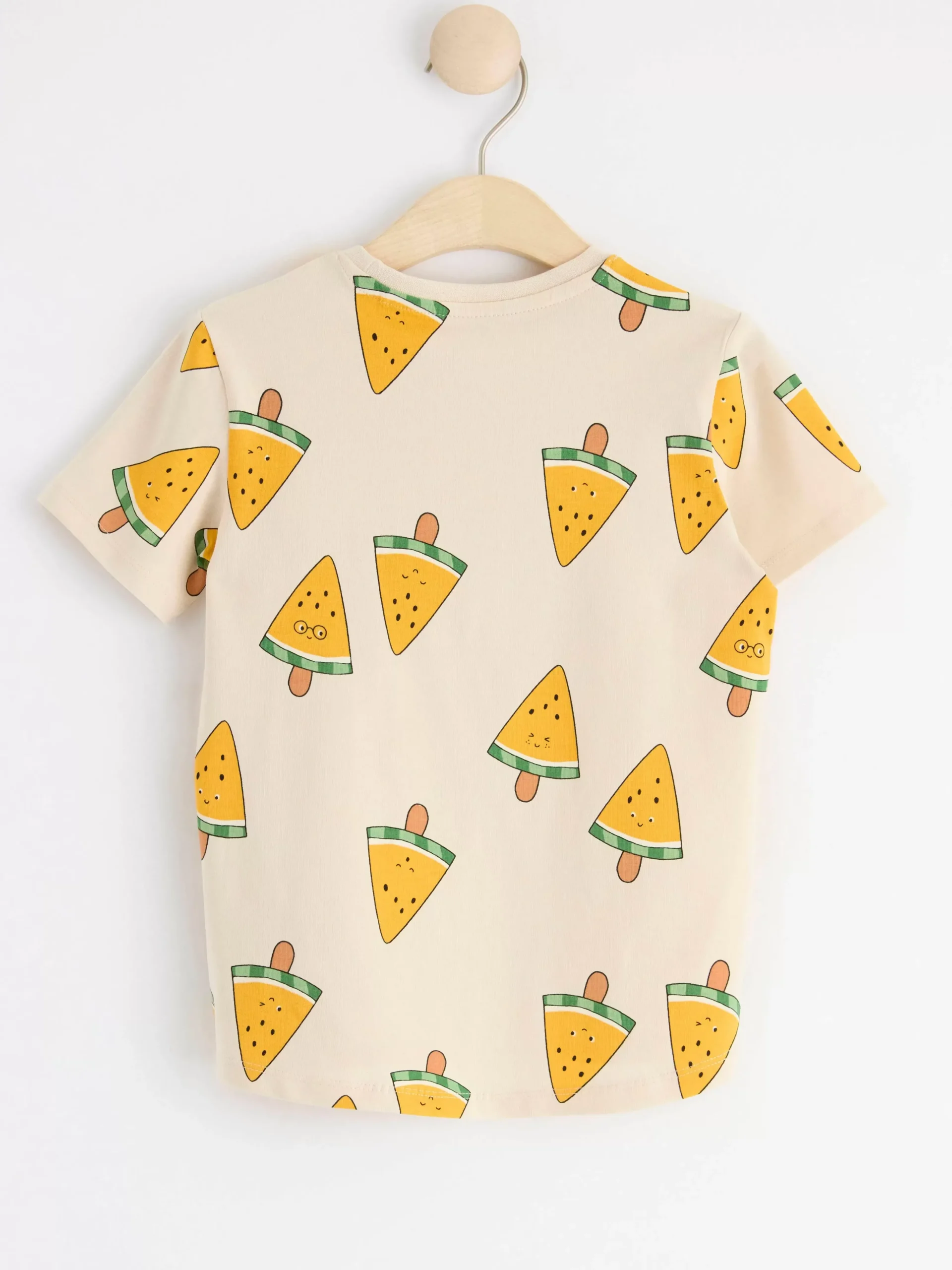 Toppar & T-Shirts>Lindex Kortarmad Topp Med Glassar Light Beige