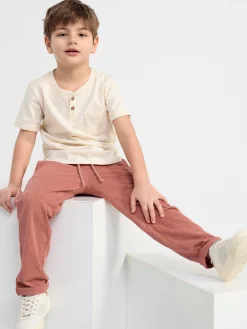 Toppar & T-Shirts>Lindex Kortarmad Topp Med Knappar Light Beige