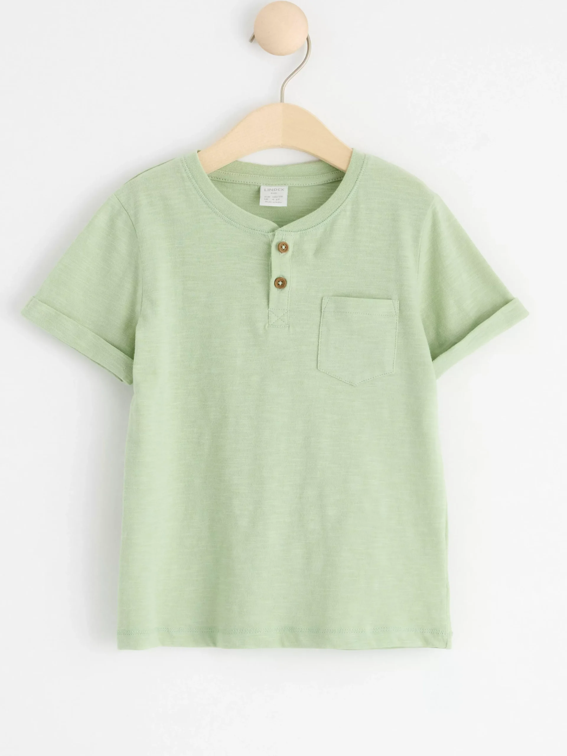 Toppar & T-Shirts>Lindex Kortarmad Topp Med Knappar Light Dusty Green