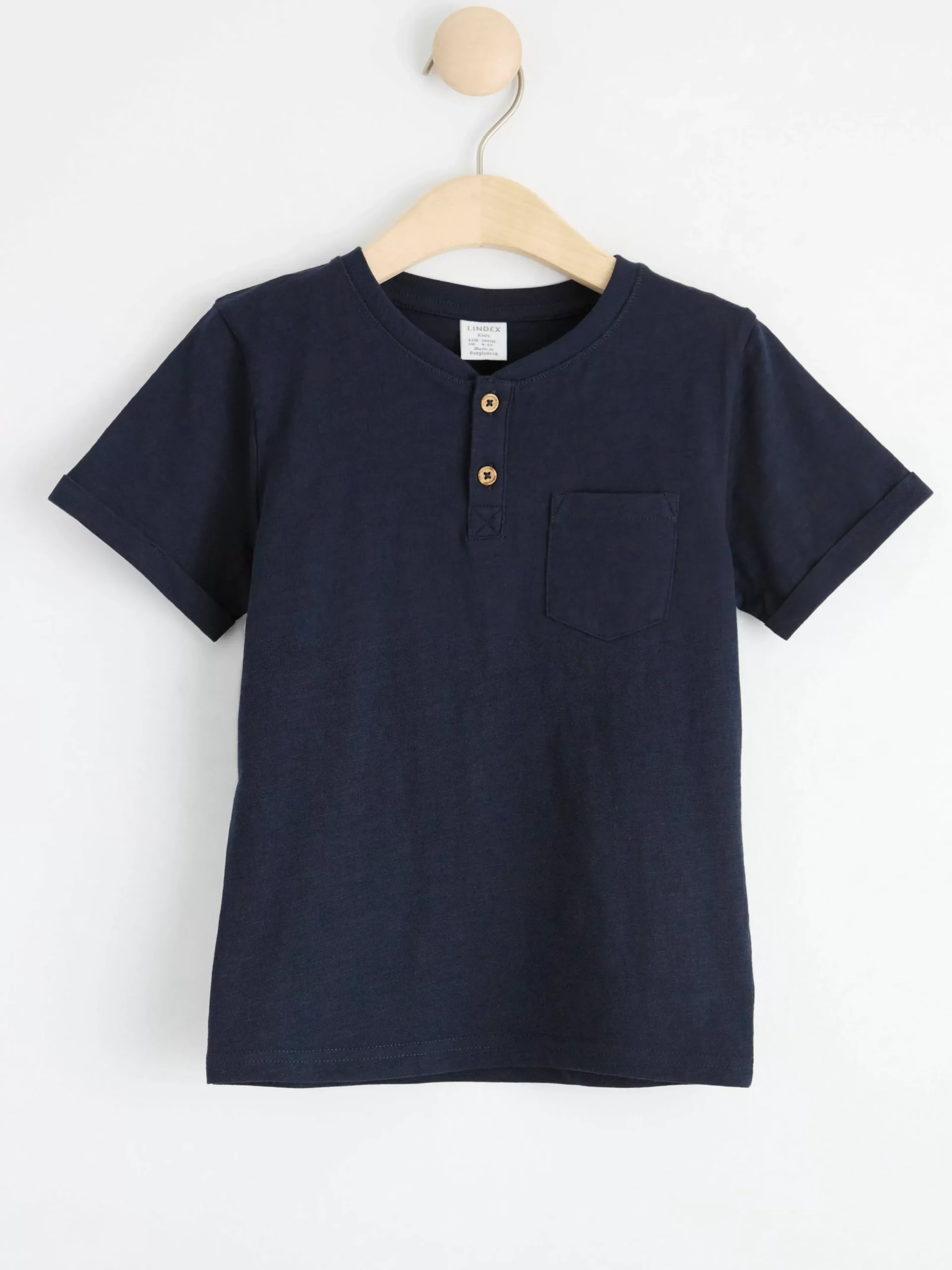 Toppar & T-Shirts>Lindex Kortarmad Topp Med Knappar Dark Navy