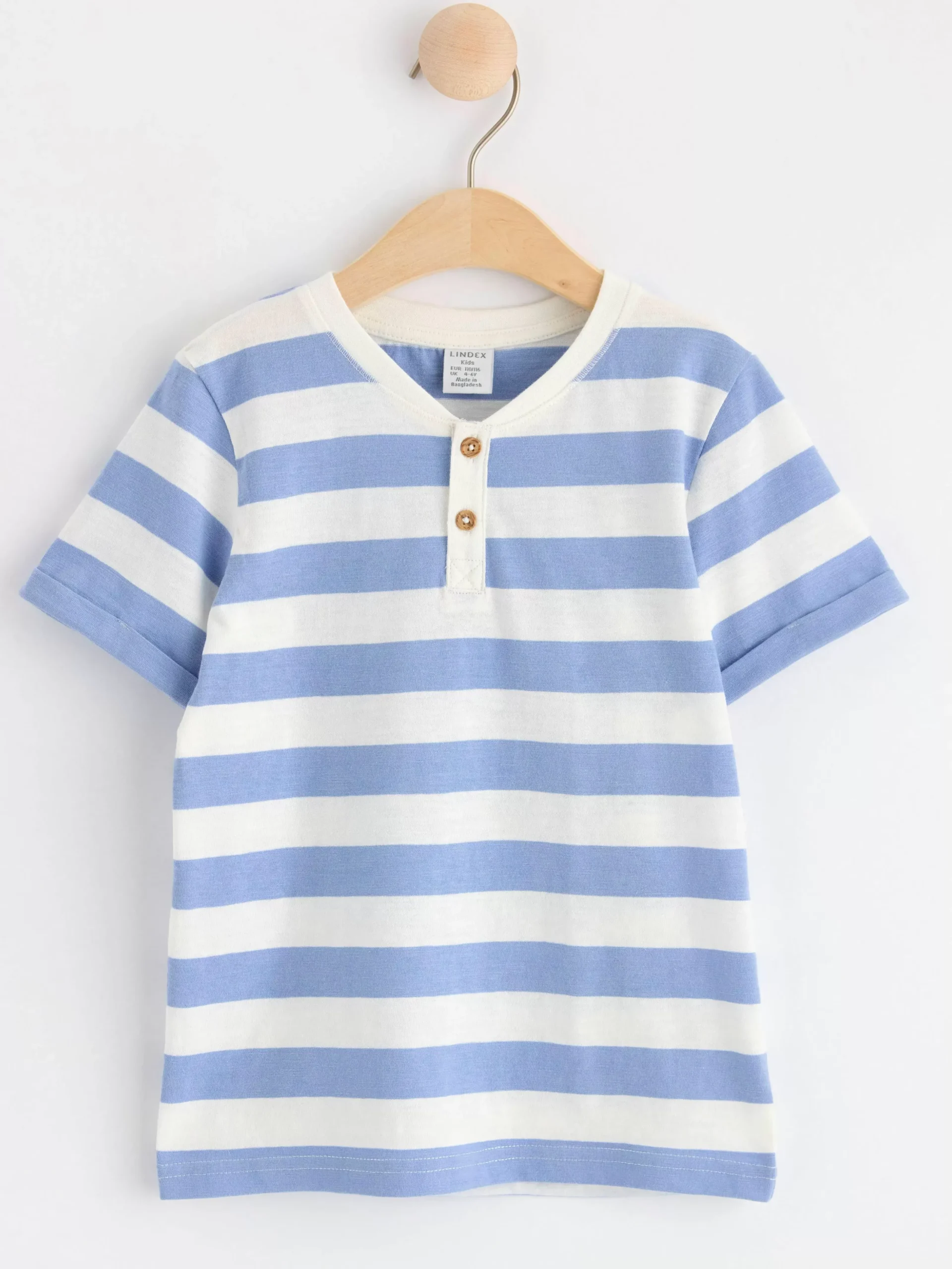 Toppar & T-Shirts>Lindex Kortarmad Topp Med Knappar Lt Dusty Blue
