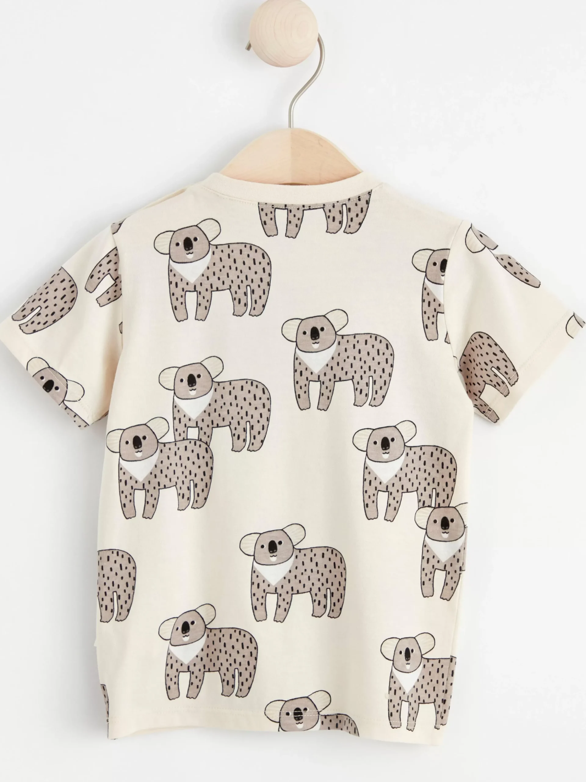 Toppar & T-Shirts>Lindex Kortarmad Topp Med Koalor Light Beige