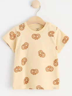 Toppar & T-Shirts>Lindex Kortarmad Topp Med Kringlor Light Yellow