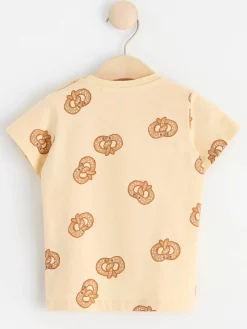 Toppar & T-Shirts>Lindex Kortarmad Topp Med Kringlor Light Yellow