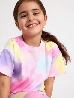Toppar & T-Shirts>Lindex Kortarmad Topp Med Regnbagsfarger Light Pink