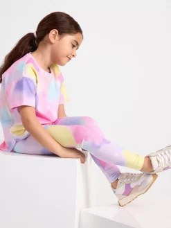 Toppar & T-Shirts>Lindex Kortarmad Topp Med Regnbagsfarger Light Pink