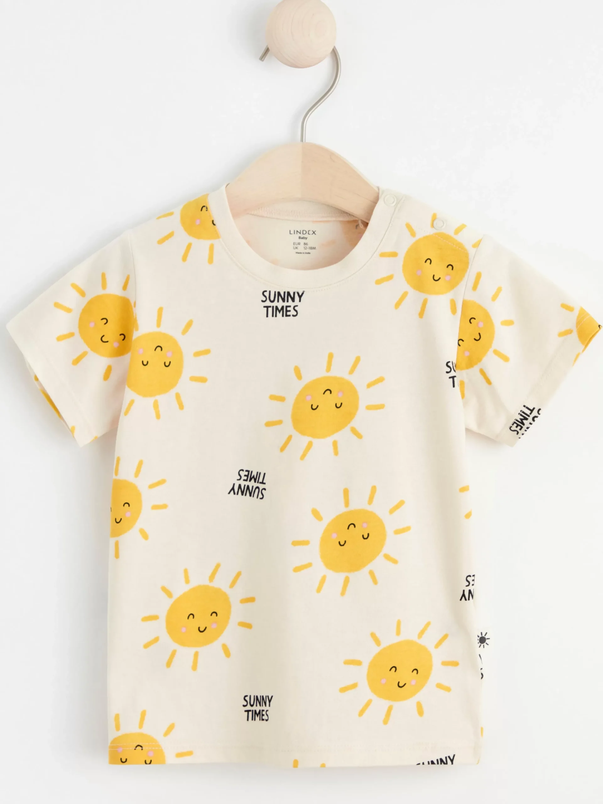 Toppar & T-Shirts>Lindex Kortarmad Topp Med Solar Light Beige
