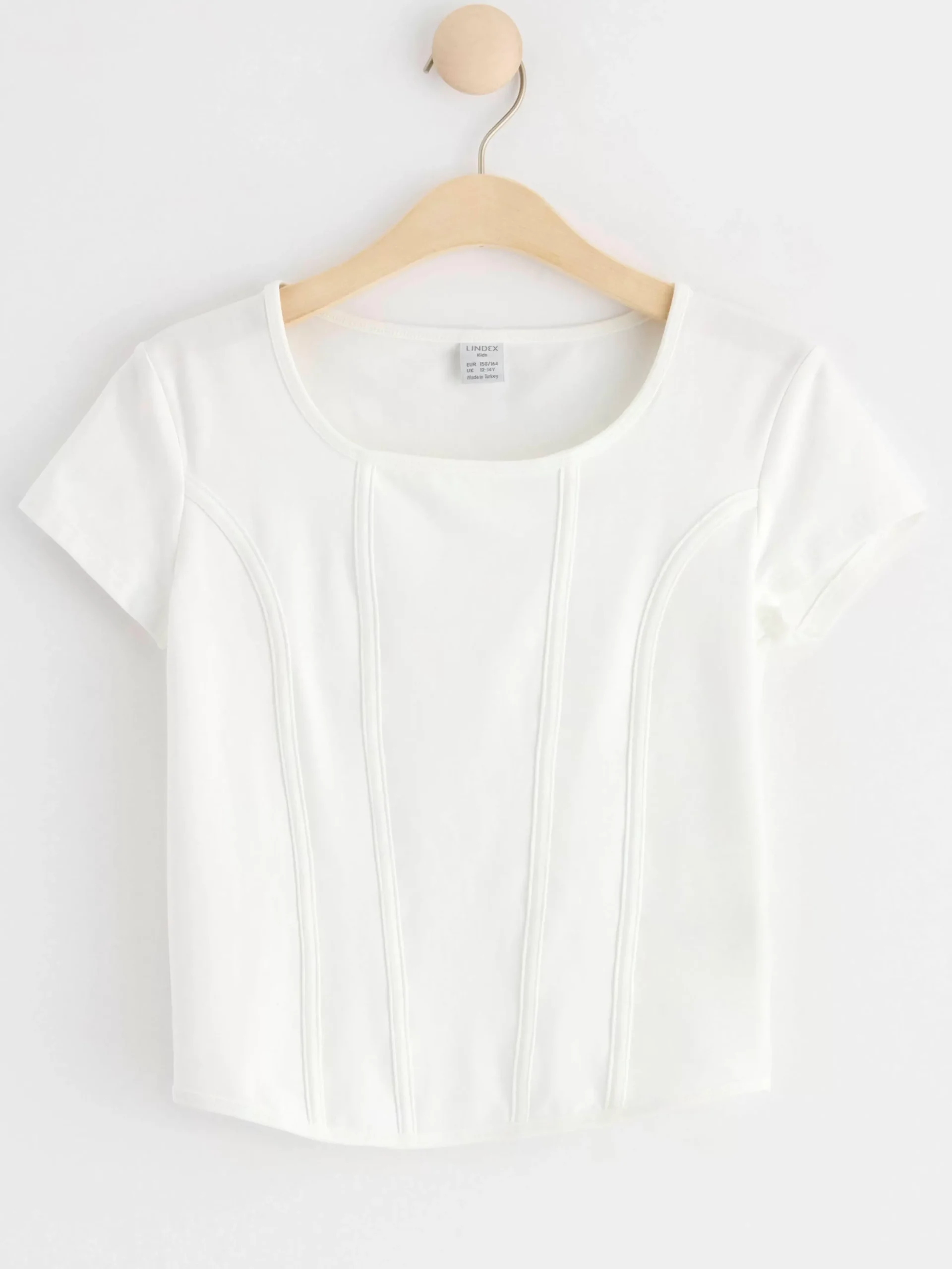 Toppar & T-Shirts>Lindex Kortarmad Topp Med Sommar Off White