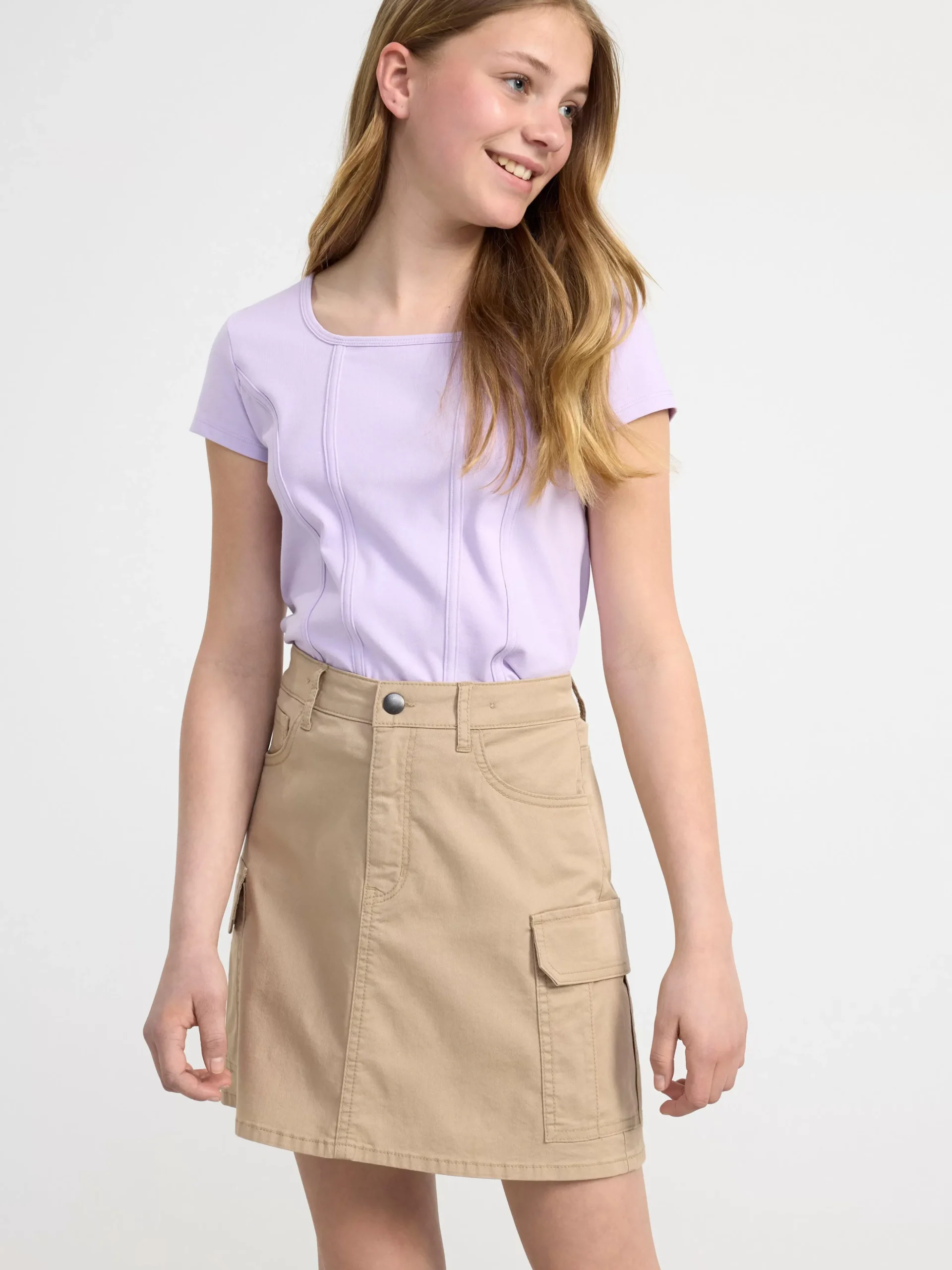 Toppar & T-Shirts>Lindex Kortarmad Topp Med Sommar Light Lilac