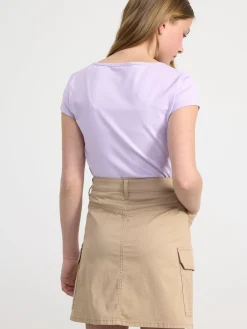 Toppar & T-Shirts>Lindex Kortarmad Topp Med Sommar Light Lilac