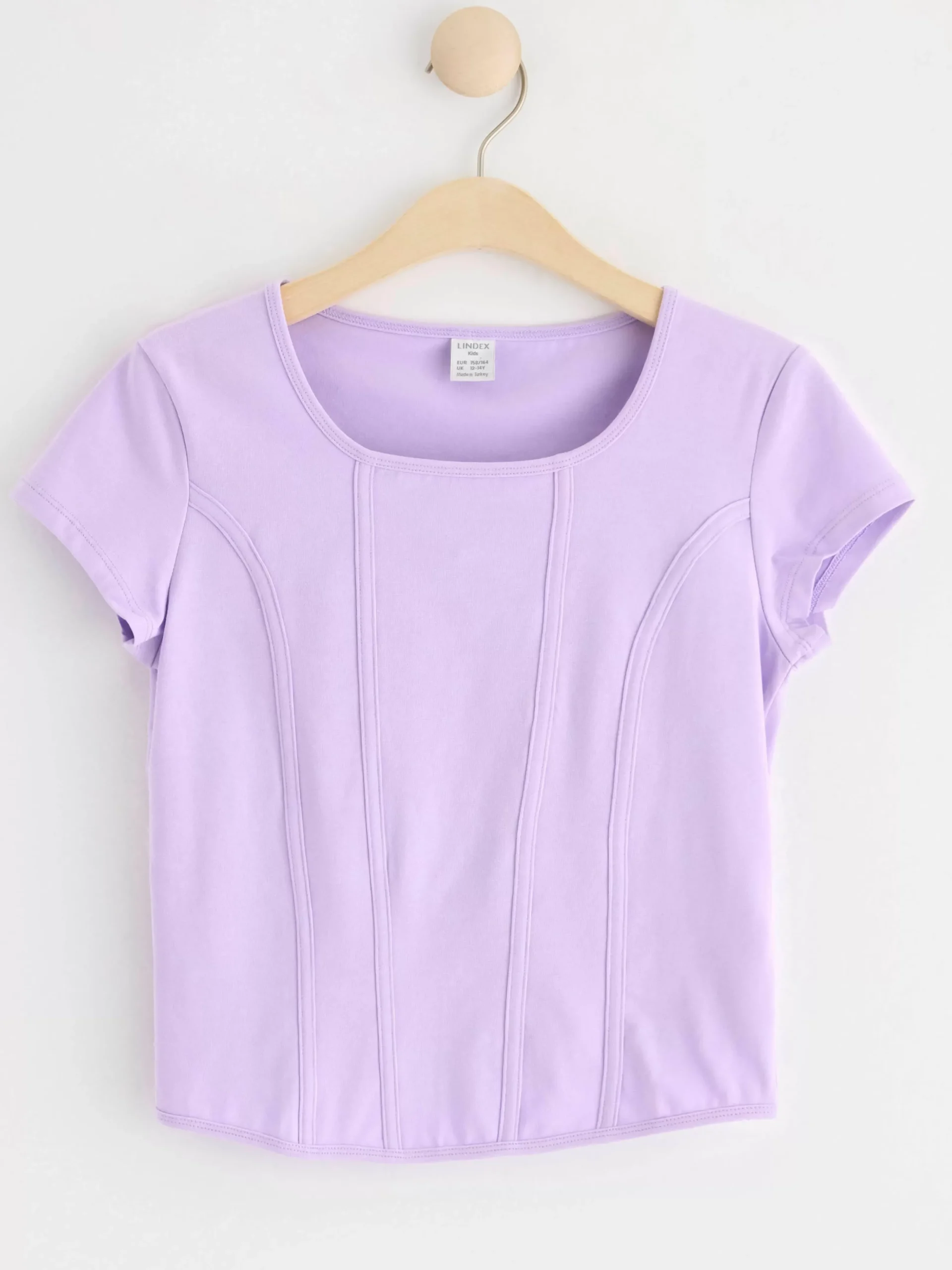 Toppar & T-Shirts>Lindex Kortarmad Topp Med Sommar Light Lilac
