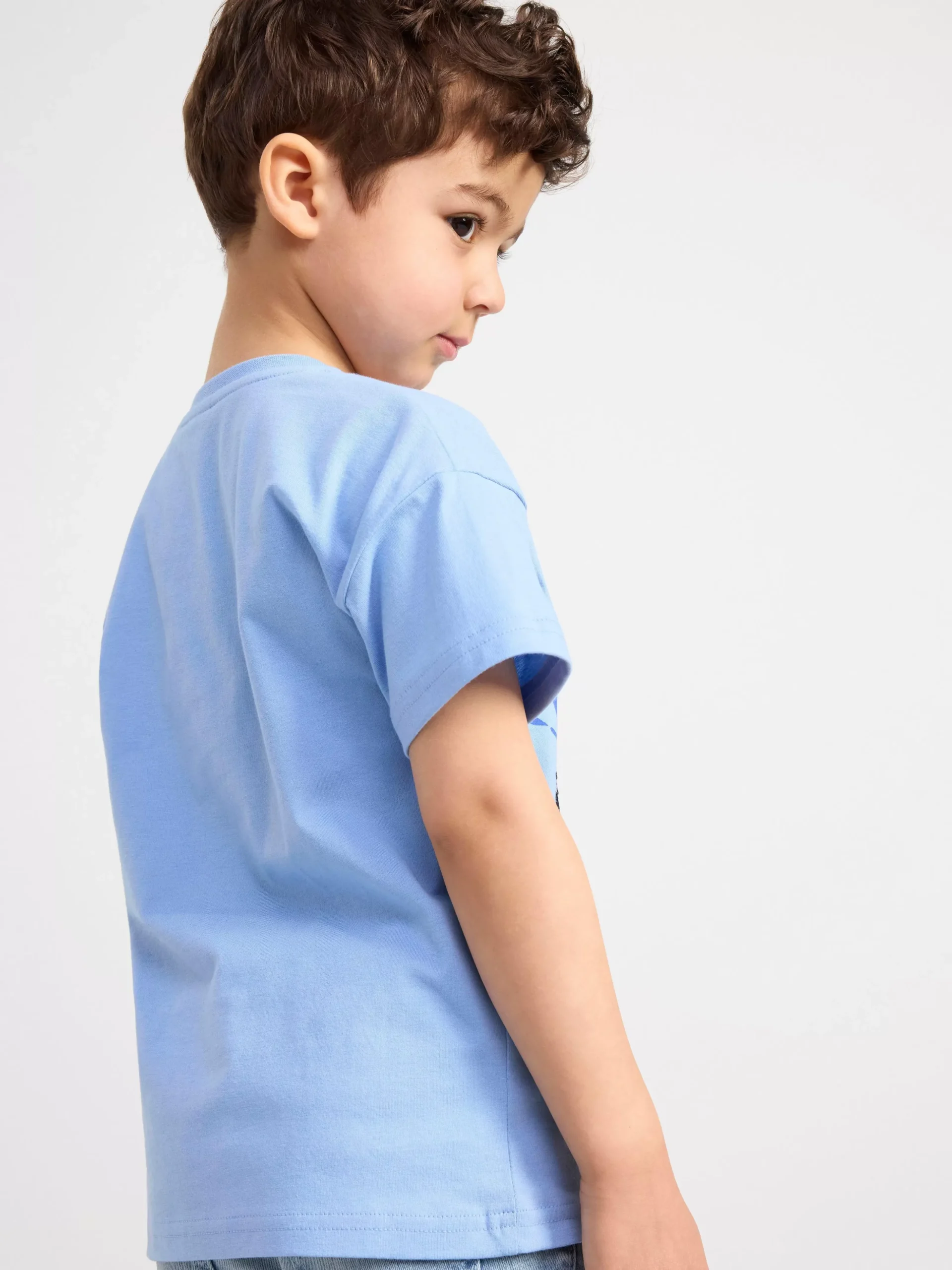 Toppar & T-Shirts>Lindex Kortarmad Topp Med Vandbara Paljetter Lt Dusty Blue