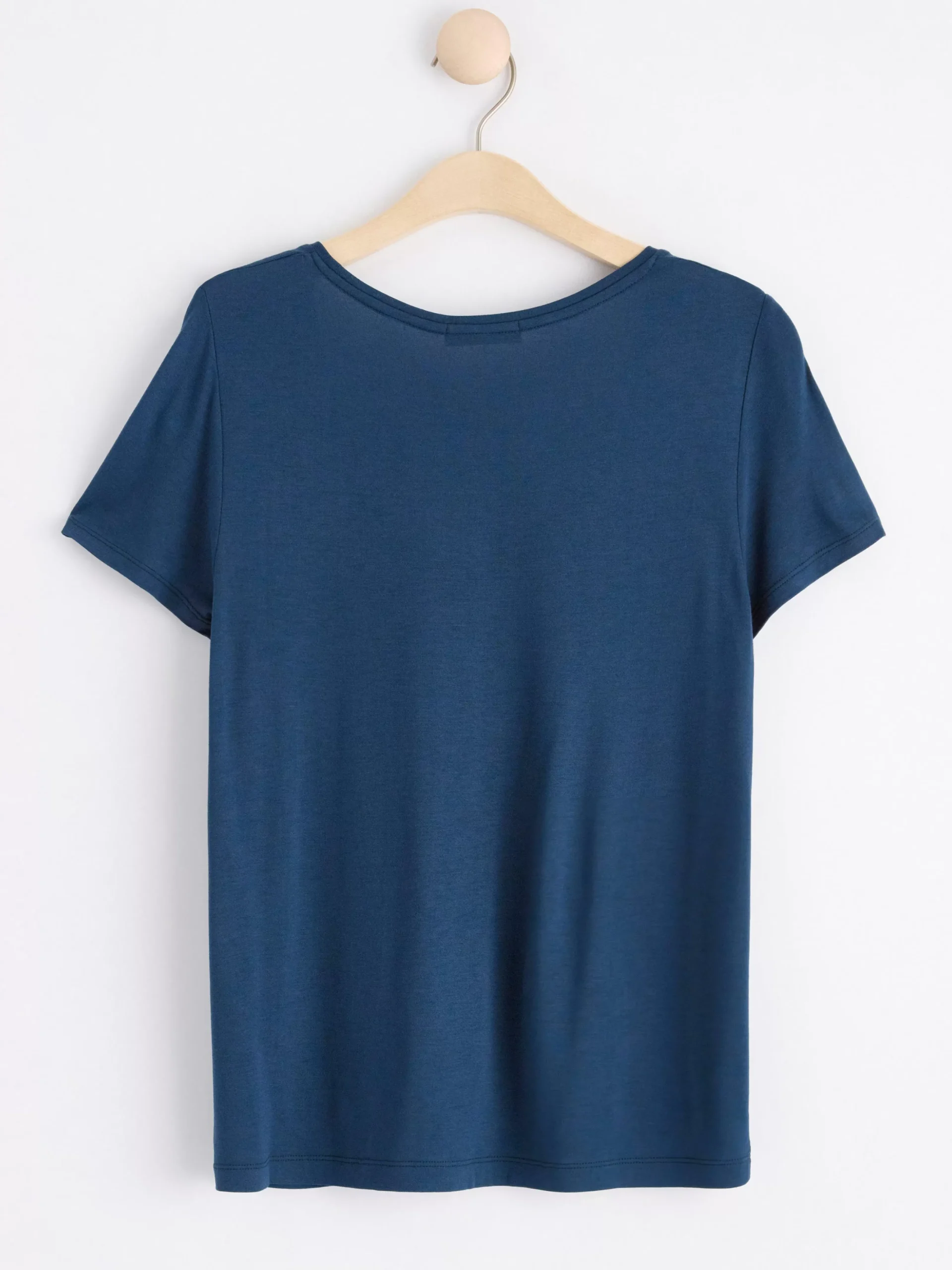 Toppar & T-Shirts>Lindex Kortarmad Topp Med V-Ringning Dark Blue