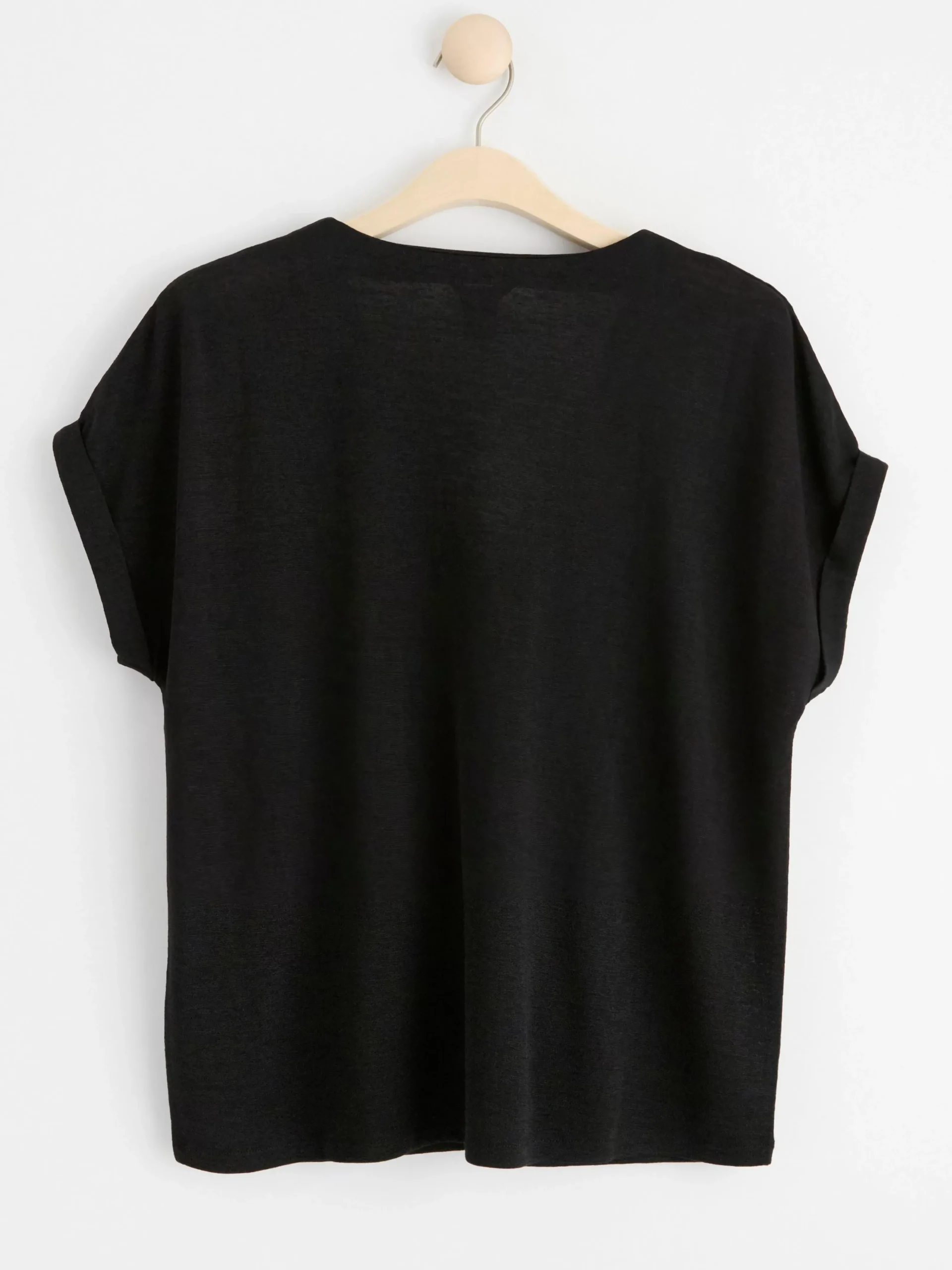 Toppar & T-Shirts>Lindex Kortarmad Topp Med V-Ringning Black
