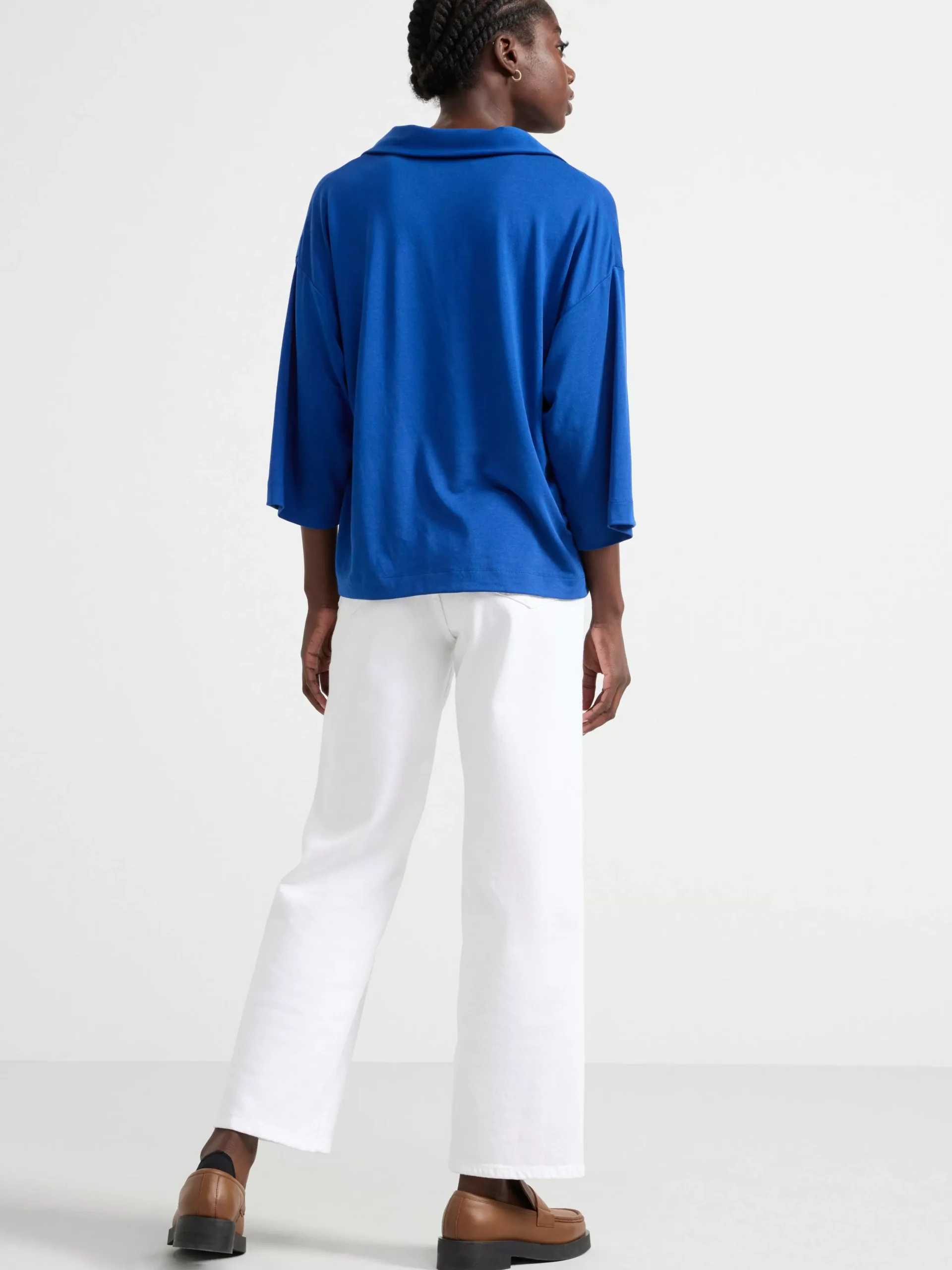 Toppar & T-Shirts>Lindex Kortarmad Topp Med V-Ringning Blue
