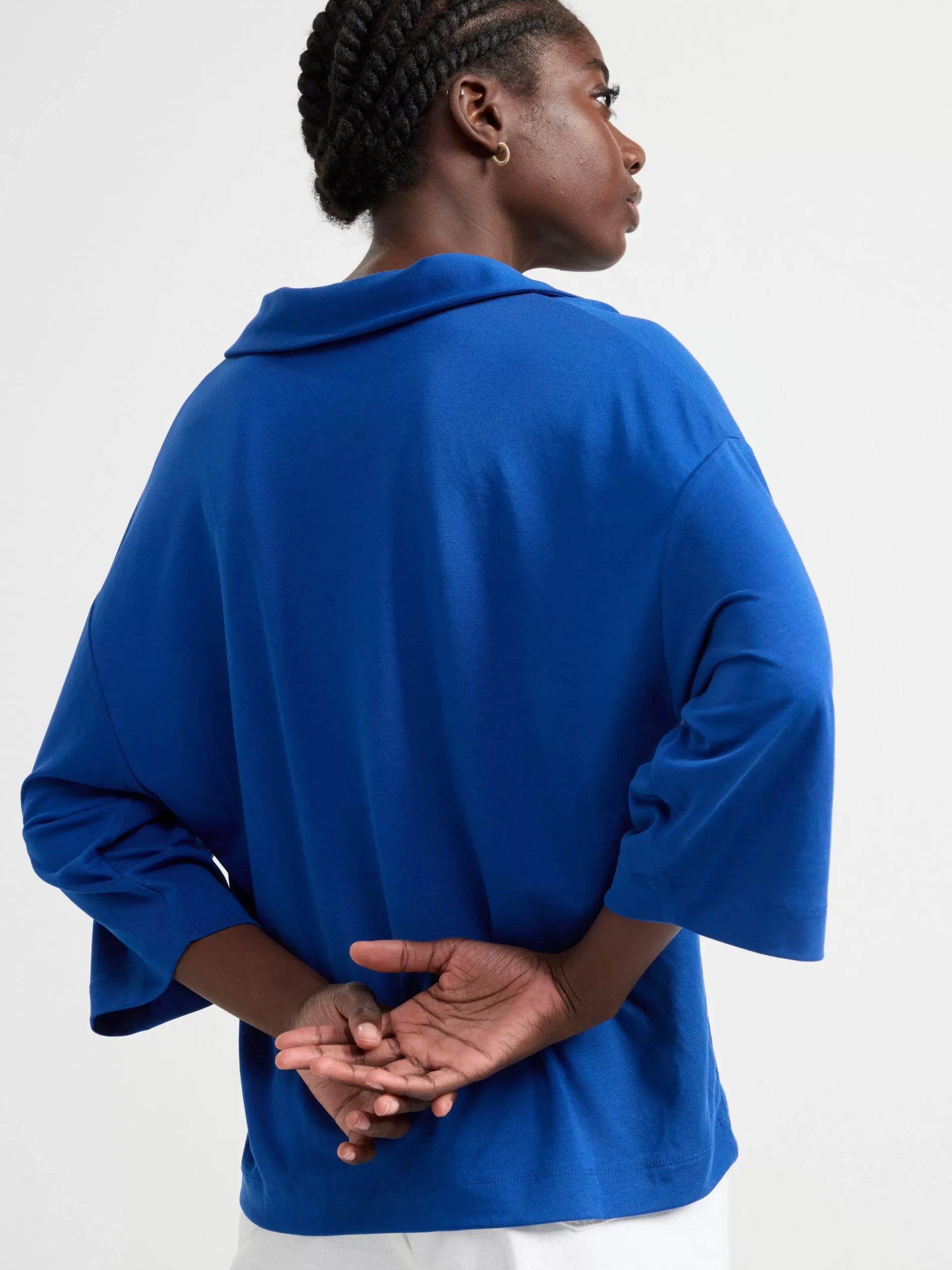 Toppar & T-Shirts>Lindex Kortarmad Topp Med V-Ringning Blue