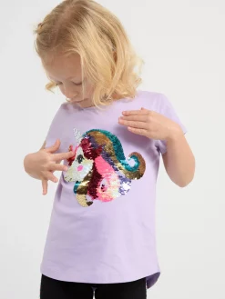 Toppar & T-Shirts>Lindex Kortarmad Troja Med Vandbara Paljetter Light Lilac