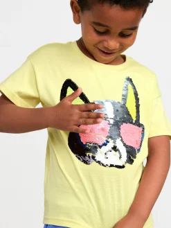 Toppar & T-Shirts>Lindex Kortarmad Troja Med Vandbara Paljetter Light Lime
