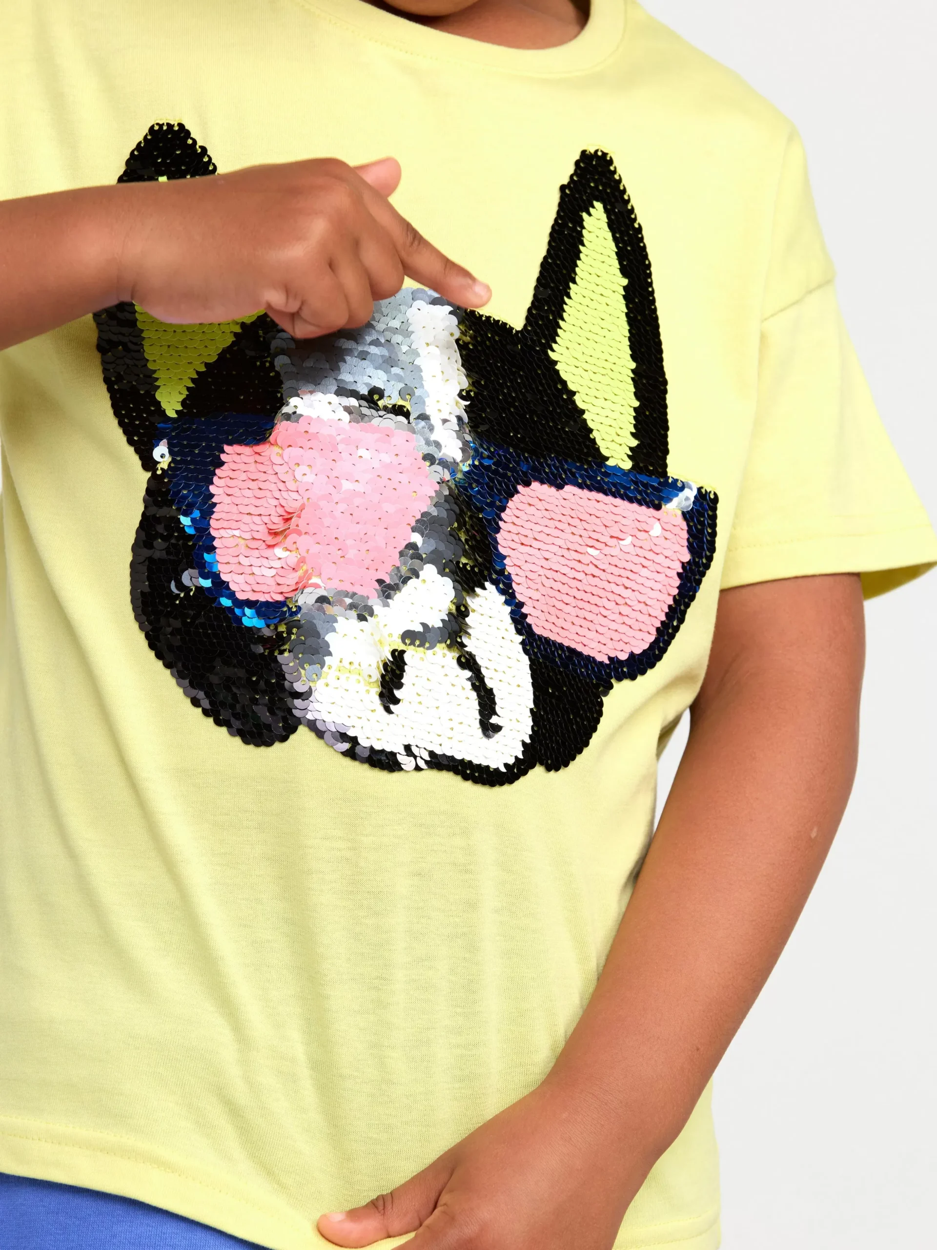 Toppar & T-Shirts>Lindex Kortarmad Troja Med Vandbara Paljetter Light Lime