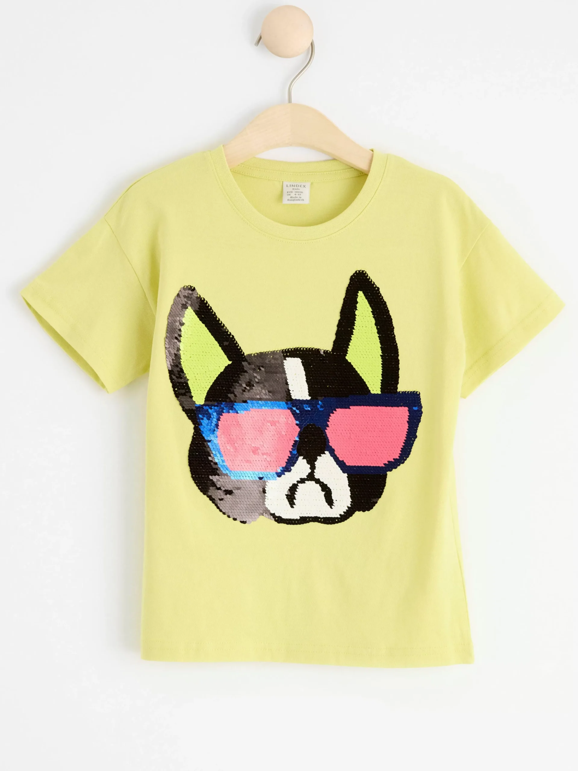 Toppar & T-Shirts>Lindex Kortarmad Troja Med Vandbara Paljetter Light Lime